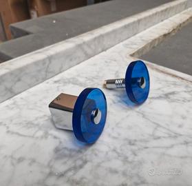 Appendini vintage in vetro blu e zama. PIU PEZZI!