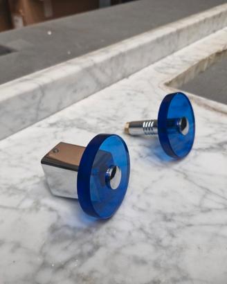 Appendini vintage in vetro blu e zama. PIU PEZZI!