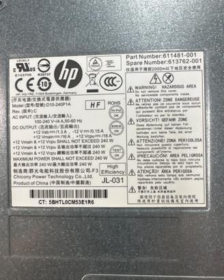 Alimentare per hp compaq 6200 pro sff