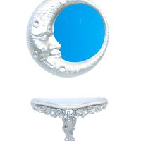 Specchio Luna + Mensola stile barocco oro argento