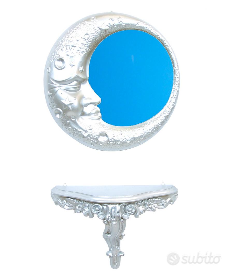 Ideacasa Consolle Oro + Specchio Ovale Dorato Stile Barocco Finto