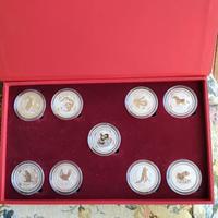 Collezione completa 9 mezze once Lunar I fdc/f.s.