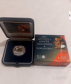 moneta argento Dante Alighieri purgatorio 