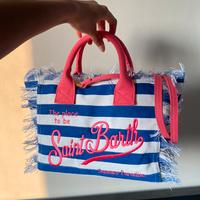 Borsa a righe blu-bianco con tracolla Saint Barth