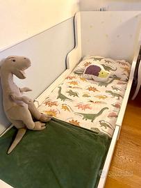 Letto allungabile Ikea + materasso bianco