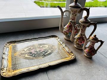 Servizio theiere  brocche caraffe dipintea mano