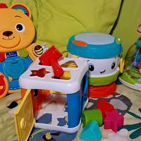 Tamburo, trottola, orsetto Montessori+cubo chicco
