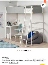 Letto soppalco con scrivania vitval