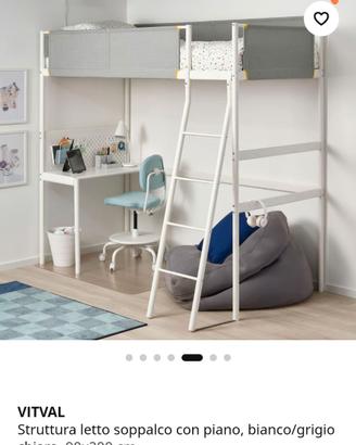 Letto soppalco con scrivania vitval