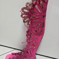 sandali-stivale rosa 