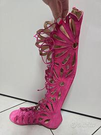 sandali-stivale rosa 