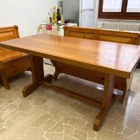 Tavolo 80x160 e panche noce nazionale