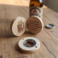 Apribottiglie personalizzabili in legno calamitato
