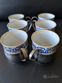 Servizio 6 Tazzine Caffè Vintage Anni '70