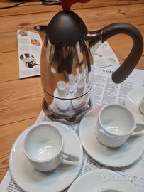 caffettiera bugatti vulcano e 6 tazzine