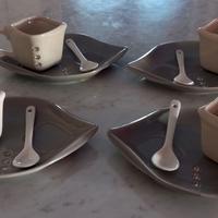 Set 4 tazzine da caffè con brillanti