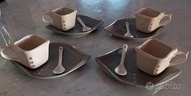 Set 4 tazzine da caffè con brillanti