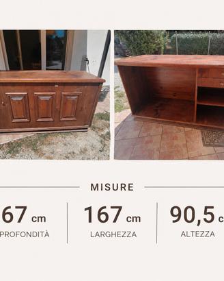 bancone/credenza in legno massello