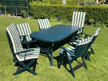 Tavolo giardino con sei sedie