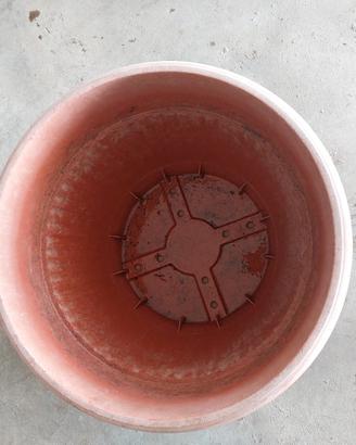 3 vasi fiori plastica con 2 sottovasi