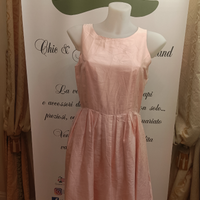 VESTITO ELEGANTE SETA ROSA smanicato vintage
