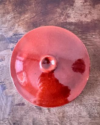 Coperchio in Terracotta Smaltata