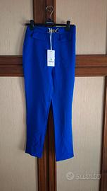 pantalone blu elettrico nuovo con targhetta
