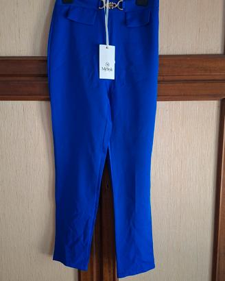 pantalone blu elettrico nuovo con targhetta