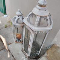 Lanterna da giardino ferro e vetro 