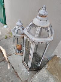 Lanterna da giardino ferro e vetro 