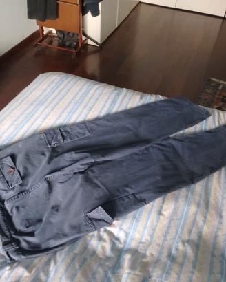 PANTS-MenNAPAPIJRY tg50-52 M-Dru Cargo bluè/Cotone