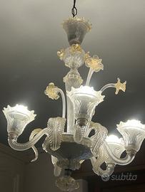 Lampadario in  vetro di murano