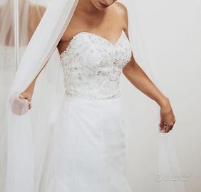 Abito da sposa con velo tg 36-38. vedi dettagli