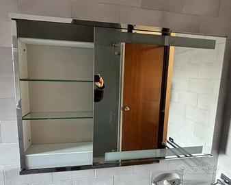 Specchiera bagno da incasso vintage con luce