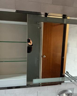 Specchiera bagno da incasso vintage con luce
