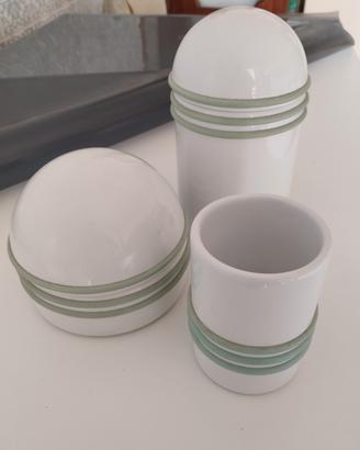 tris/set in ceramica bianca, nuovi