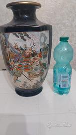 Vaso vintage stile Satsuma blu cobalto 