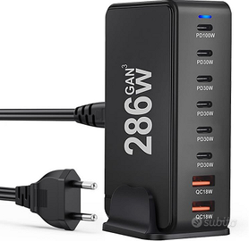 Caricatore USB Type C 8 porte GaN3 PD100W