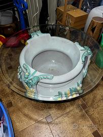 Vaso in ceramica compreso di vetro