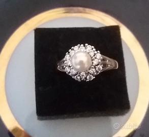 ANELLO PLACCATO D'ORO BIANCO 18KT. N.16,5; 17; 18