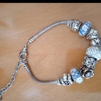 Braccialetto donna argentato con charms