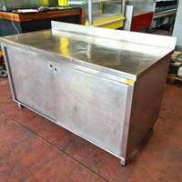 tavolo armadiato inox da lavoro usato
