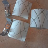 applique  in vetro  3 pezzi 