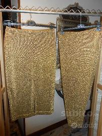 Gonna e pantalone dorato
