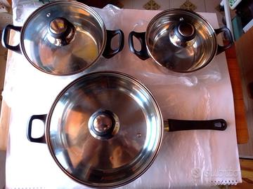 Pentole Set Acciaio inox e Vetro