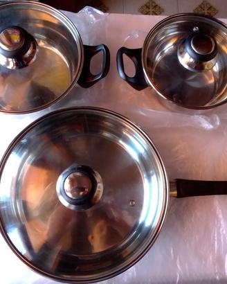 Pentole Set Acciaio inox e Vetro