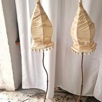 2 lampade da pavimento etniche in ferro