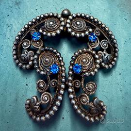 Pendente-spilla anni 40 plac argento tardo liberty