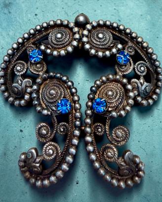 Pendente-spilla anni 40 plac argento tardo liberty
