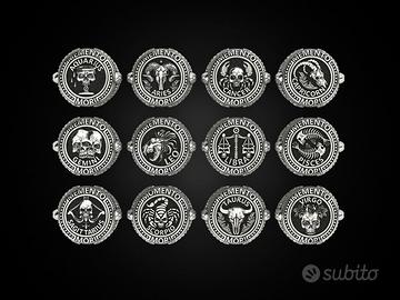 anelli segno zodiacale argento  memento mori